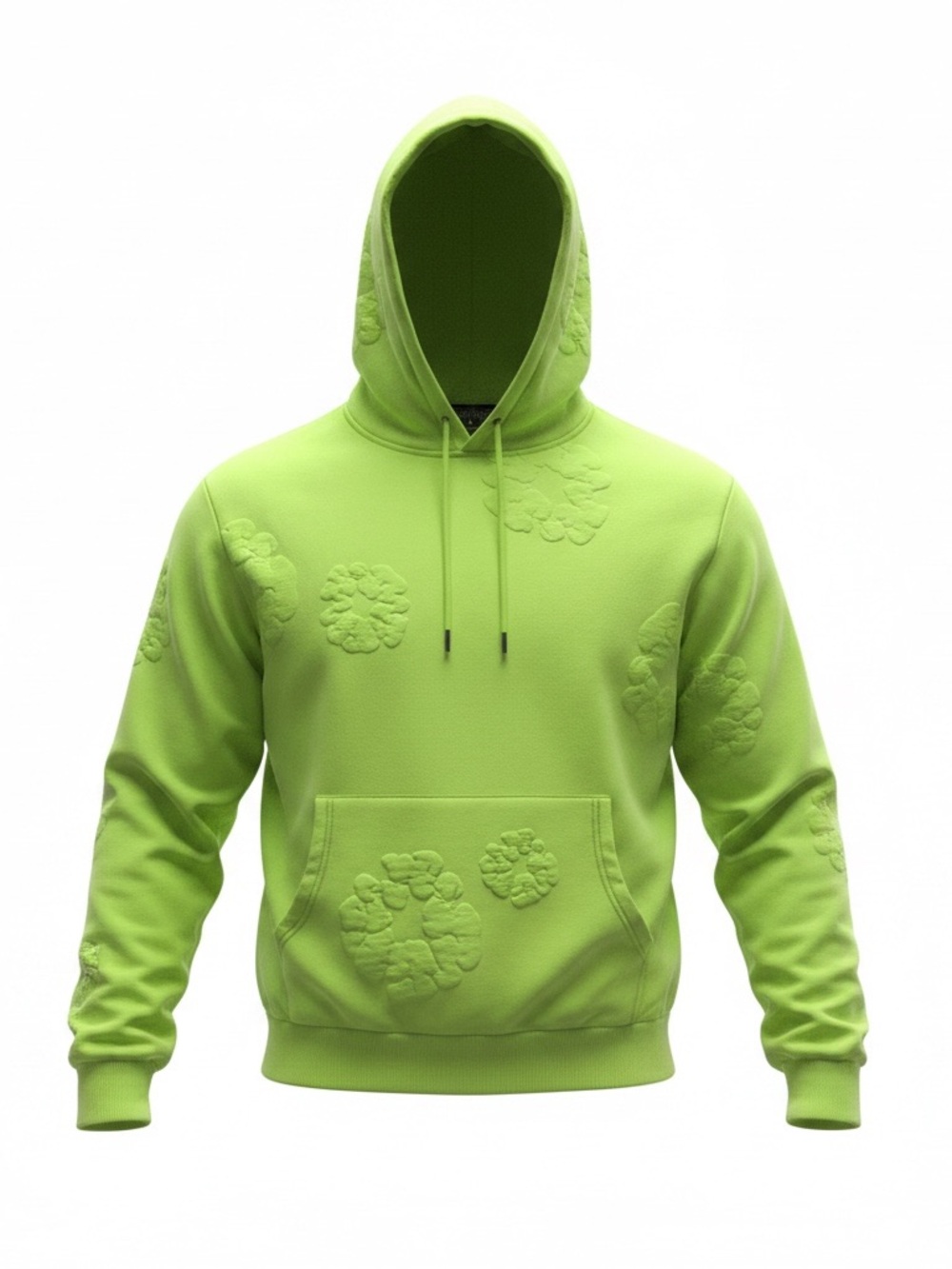 Denim Tears Mono Cotton Wreath Hoodie Neon Green NWT M